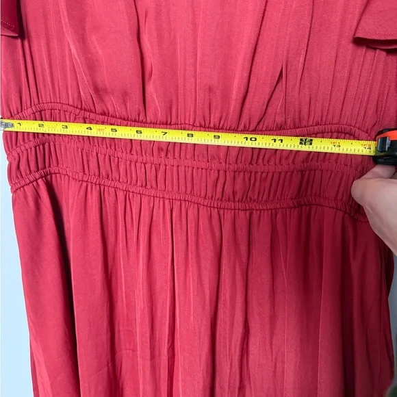 NWT T-TAHARI RED FLUTTER SLEEVE MIDI DRESS - Picture 6 of 7